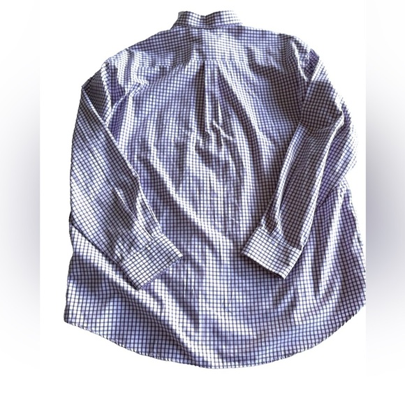 Peter Millar Button Up Shirt Nanoluxe Easycare Purple Windowpane Plaid Mens XXL - Picture 2 of 11